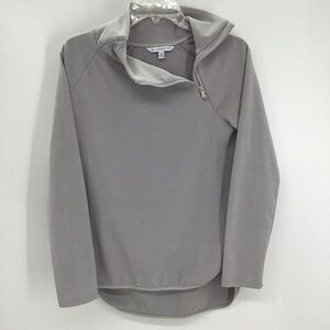 Southern Tide Women’s Zip-Neck Pull-Over Fleece Lined Top Gray Casual Size XS